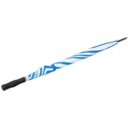 Large Golf Umbrella - EVA Handle Blue-White Closed